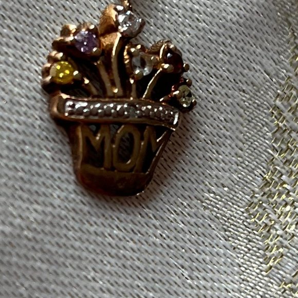 Mom!Diamond Necklace and pendent -5 different stones 925 Stamp on both - Picture 3 of 7